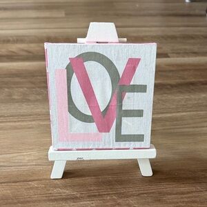 Pink and Gray LOVE Canvas Art